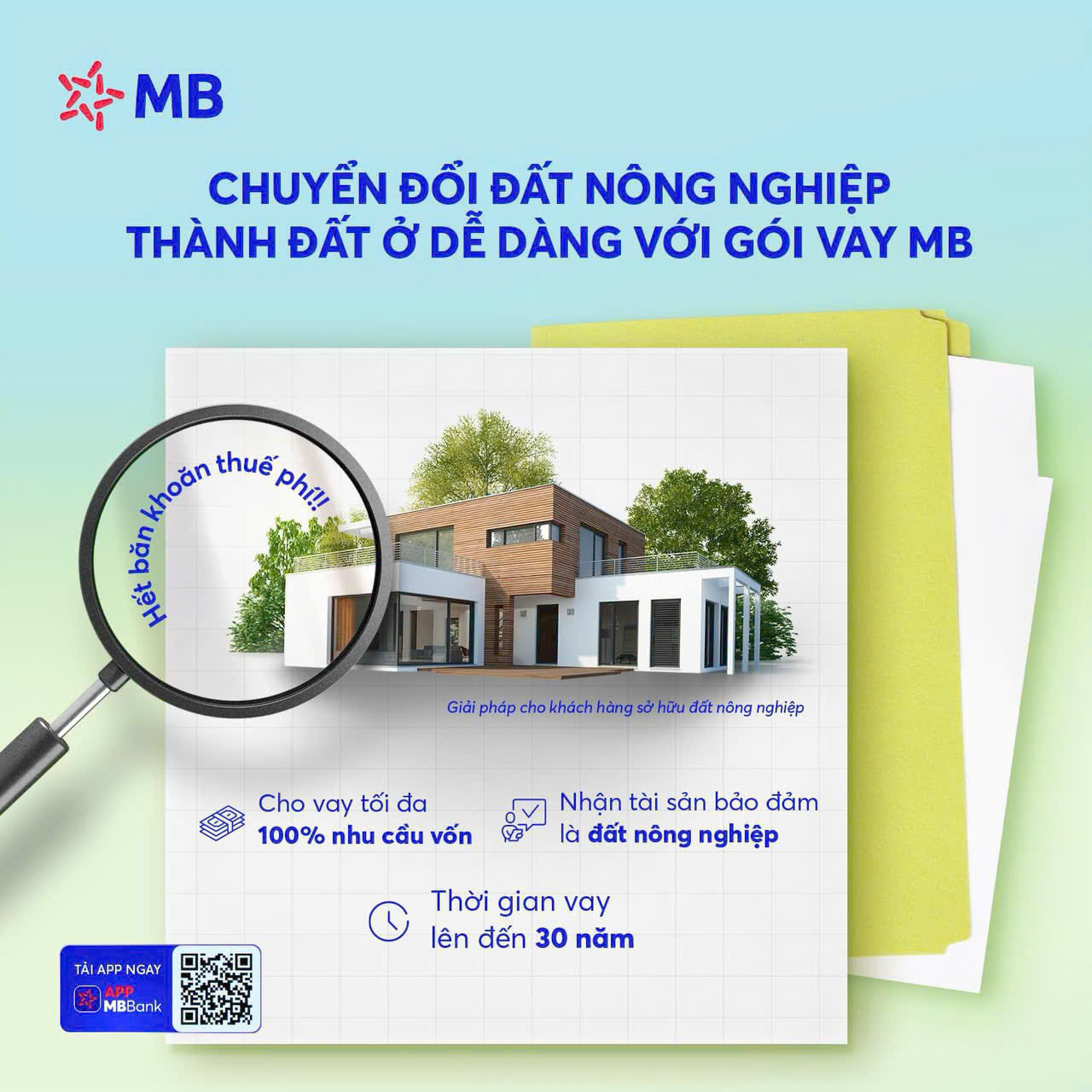 Cho vay 100% phí chuyển đổi mục đích sử dụng đất